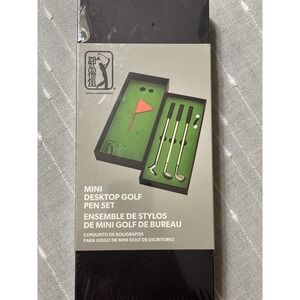 PGA Tour Golf Pen Set & Mini Desktop Putting Green Game 3 Pens New Sealed